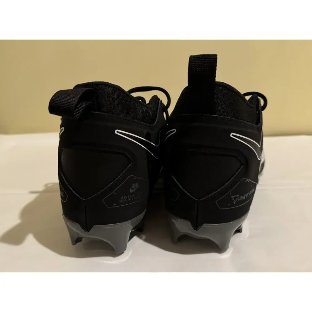 Nike Alpha Menace Pro 3 NEW! Black White Gray Football Cleats Mens 11.5 - Picture 5 of 9